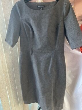 Banana Republic Gray Tailored Midi Sheath Dress